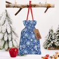 thumbnail image 6 of Fuzoiu whiet Snowflake blue background Print Christmas Gift Bag,Burlap Gift Bag with Drawstring Closure & Hang Tag,Perfect for Holidays, Birthdays, and Special Occasions-Small, 6 of 7