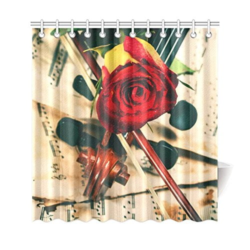 NEW Floral Fabric Shower Curtain Flowers Roses