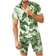 thumbnail image 1 of Conjunto de ropa de playa hawaiana para hombre Conjunto de 2 piezas de camisa bohemia de verano y pantalones cortos Pompotops  oipoqjl51240, 1 of 9