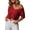 Red, variant on Crop Tops for Women Solid Color Asymmetrical Off-Shoulder 3/4 Sleeve T-Shirt Soft Going Out Summer Top for Women Red M