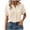 Beige, variant on WRKEKC Short Sleeve Shirts for Women, Summer T-Shirts for Women, Women's Trendy Solid Color Button-Up Rolled Short Sleeve Turndown Collar Blouse Tops