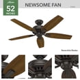 thumbnail image 2 of Ventilador de Techo Hunter Fan Newsome Bronce 52 pulgadas, 2 of 9