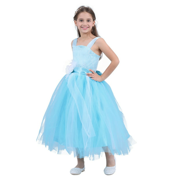 MSemis Kids Crossed Back Bridesmaid Flower Girl Dress - Walmart.com