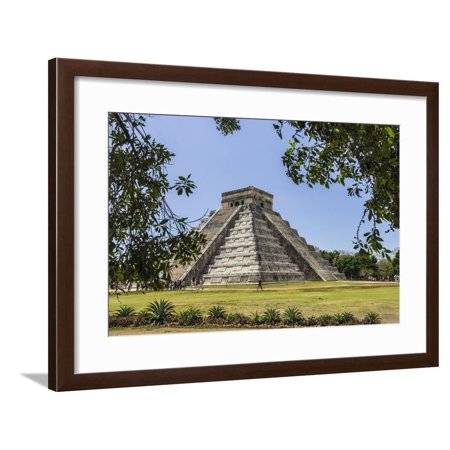 - Ancient step pyramid Kukulkan at Chichen Itza, Mexico. Framed Print Wall Art By Jerry Ginsberg