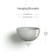 thumbnail image 2 of Ecopots Hanging Brussels Durable Modern Round Indoor/Outdoor Recycled Based Composite Flower Pot Planter, White Grey, 13", 2 of 4