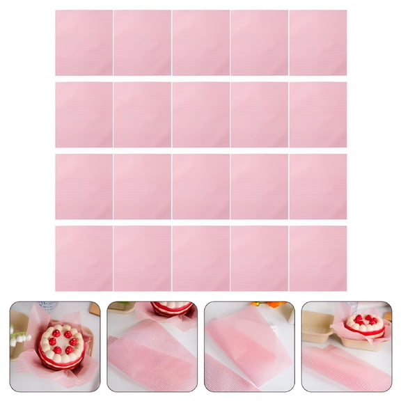CCOCC Pink Striped Packaging Food Grade Oil Paper Cake Roll Wrapping Paper Candy Paper Wax Paper 50 Sheets