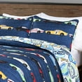 thumbnail image 6 of Lush Decor Race Cars Kids Polyester Reversible Quilt, Full/Queen, Blue/Orange, 3-Pc Set, 6 of 11