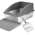 thumbnail image 1 of Dsseng Bacs à Litière pour Chats en Acier Inoxydable pour Chats d'Intérieur Gris Foncé, 1 of 8