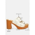 thumbnail image 7 of Sarai Buckle Straps High Block Heel Clogs In Beige, 7 of 7