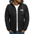 thumbnail image 3 of Aozrynl Men's Hooded Puffer Jackets Coats Winter Warm Zipper Casual Padded Outerwear Cotton Padded Jacket, 3 of 7