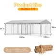 thumbnail image 7 of YOKWOK 20x10ft Outdoor Dog Kennel for 2 Dogs, Heavy Duty Dog Enclosure with Waterproof UV-Resistant Cover, Galvanized Steel Frame and Security Lock, Dog Kennel Outdoor for Backyard Farm Use, 7 of 7