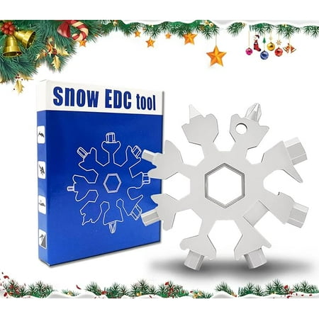 19 In 1 Incredible Tool - Easy N Genius - FEX 18-in-1 Stainless Steel Snowflakes Multi-Tool (Silver)