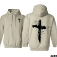 thumbnail image 2 of Christian Cross Hoodie – Faith-Based Pullover with Bible Verse 'If God Is For Us' (Romans 8:31), Religious Sweatshirt for Men and Women, 2 of 6