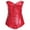 Red, variant on Generic Women's Overbust Bustiers Faux Leather Lace Up Waist Cincher Plus Size Bustier Corset Top