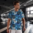 thumbnail image 3 of Wukai Turtle，Shell Algae Starfish Coral Print Men's Short-Sleeved Mesh T-Shirt,Quick-Dry Short Sleeve Workout T-Shirt-Large, 3 of 8
