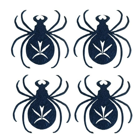 

Fovolat 4pcs Halloween Spider Coaster|Black Spider Coasters|Decorative Table Placemats Coasters Spider Web Halloween Decoration Supplies