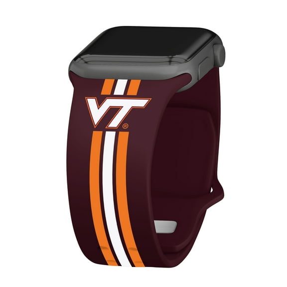 Hokies HD Stripes Logo Unisex Watch Band for Apple Watch, 38/40/41mm(42mm Series 10) Long by Affinity Bands