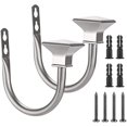 thumbnail image 1 of Set Of 2 Square Metal Decorative Curtain Holdbacks, Wall Mounted Window Drapery Tiebacks For Bedroom, Livingroom, Office Come With Screws, White, 1 of 7