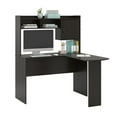 Mainstays LShaped Desk with Hutch, Espresso