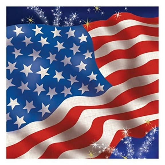 Creative Converting 18 Count Lunch Napkins, Flag Celebration