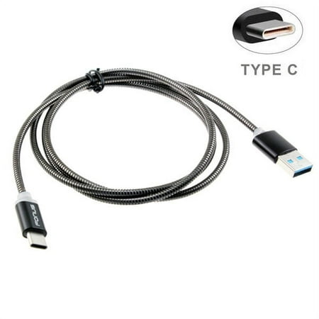 T-Mobile ZTE Grand X Max 2 Metal Braided Type-C USB Cable Charger Sync Wire USB-C Data Cord [Silver] D2X