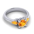 thumbnail image 3 of 2.50 Carat Round Cut Citrine Gemstone Unique Wedding Ring for Women Solid 18K White Gold Size 5 by Diamond-Capitals, 3 of 8