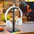 thumbnail image 3 of Headphone Stand Bottom Illuminated Headphone Holder RGB Light for Desk PC Gaming Headset Non-Slip Rubber Pad USB Wired Headset Display Support Bracket Detachable Headphone Hanger Rack Boyfriend Gifts, 3 of 8