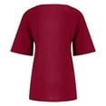 thumbnail image 4 of CHOK Oversized Button Down Shirts Women Oversized T Shirts Workout Cotton Linen Western Shirts Short Sleeves Crew Neck Sexy Summer Tops for Plus Size Summer Spring Blouses Yellow Army Gre, 4 of 5