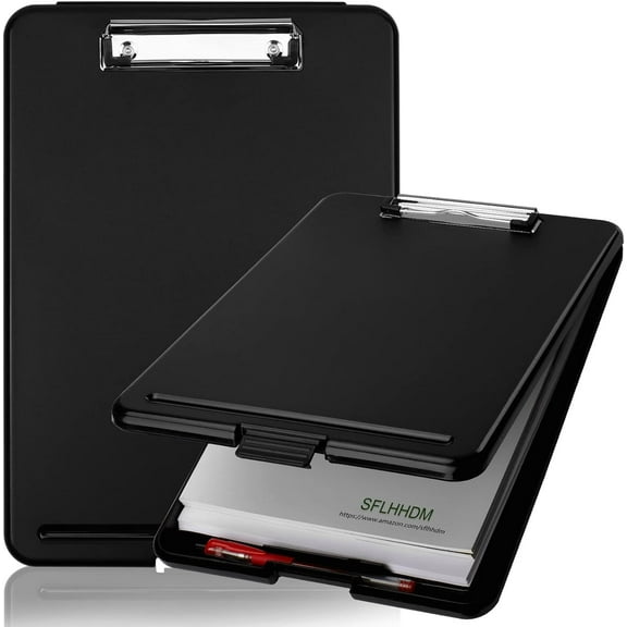 A4 Clipboards, Folder Clipboard with Storage, Plastic Clipboard with Low Profile Clip, File Binder Clipboard Case