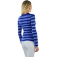 thumbnail image 6 of ToBeInStyle Women's Striped Classic Long Sleeve V-Neck Pullover Sweater - Bright Royal - Medium, 6 of 6