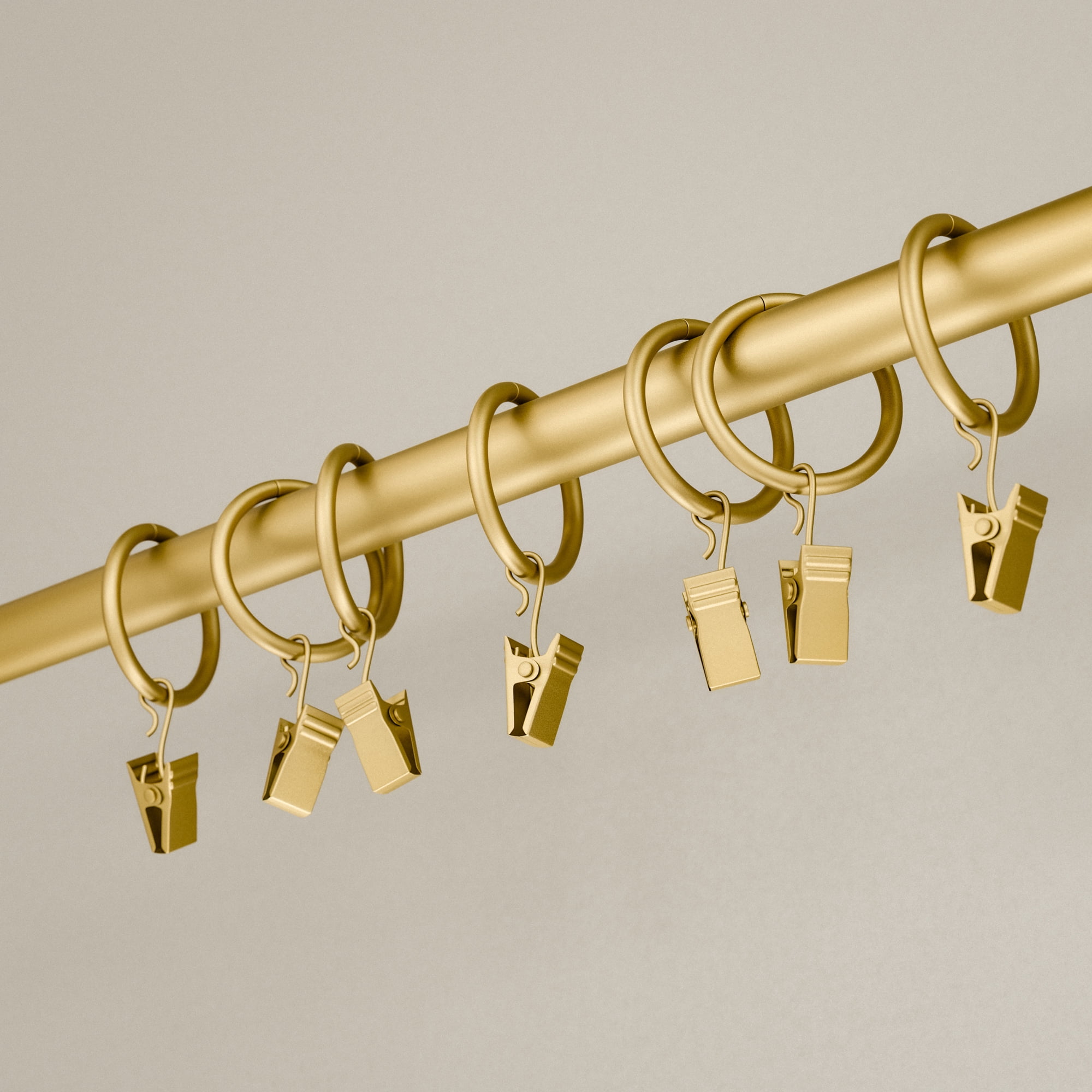 Mainstays 1" Gold Curtain Clip Rings (7 pack)