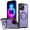 Purple, variant on Designed for iPhone 14 Pro Max Case with Kickstand [Military Grade Drop Protection][Magnetic Compatible with Mag-Safe] Shockproof Phone Case with Secure Ring Holder for iPhone 14 Pro Max, Green
