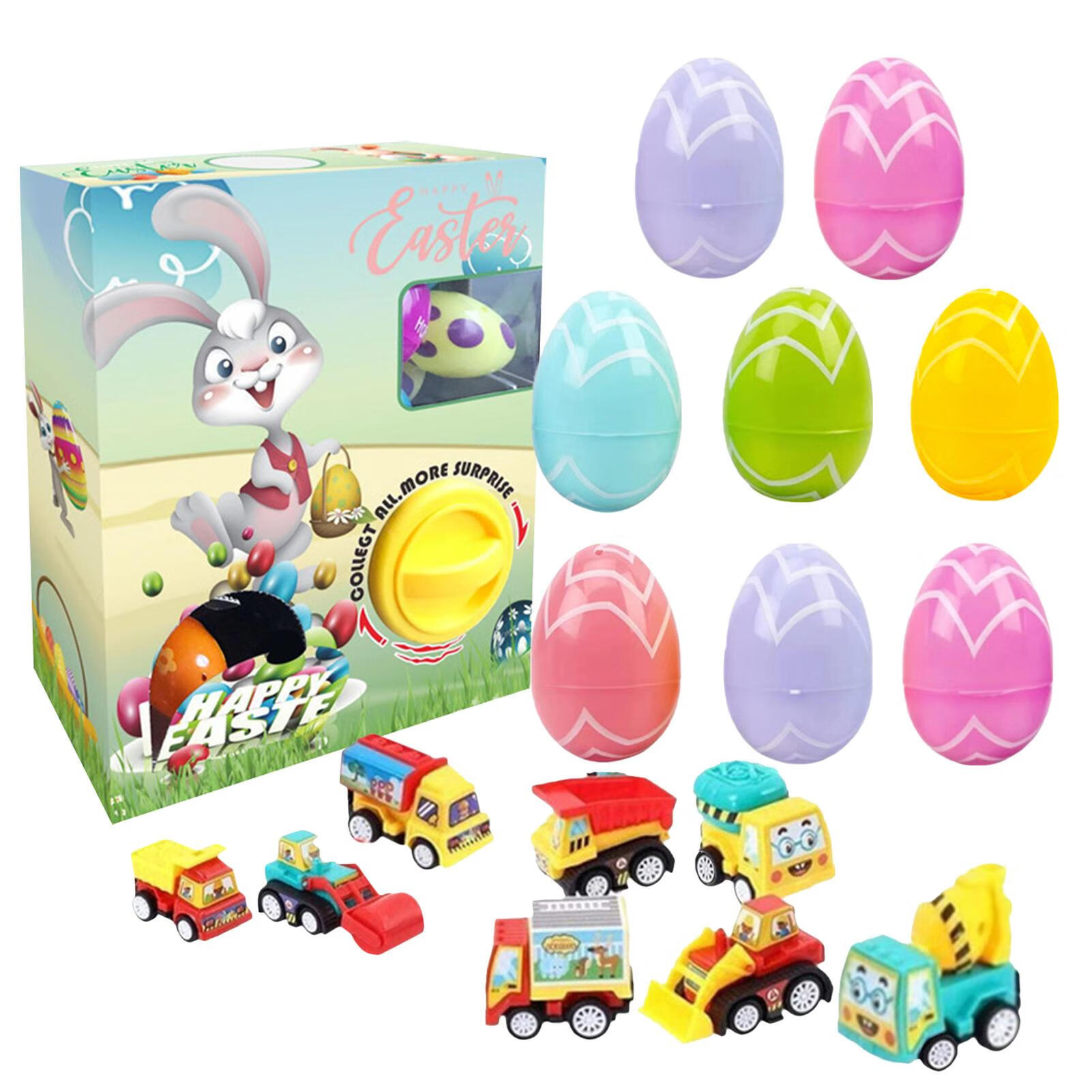 Foaenda Easter Eggs Cars Toy Fun Egg Vehicle Toys for Easter Hunt