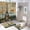 Parisian Romance 1, variant on Bathroom Rugs Sets 4 Piece with Shower Curtain, Parisian Postcard Pattern Printed on Shower Curtain and Bath Mat Set, Suitable for Small Bathroom Gym Guest Bath, 72 x 72 inches