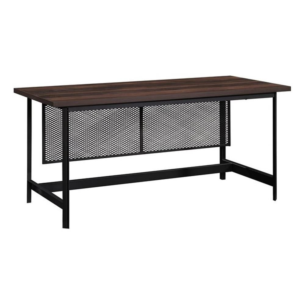 Pemberly Row Transitional Engineered Wood Executive Desk in Oak