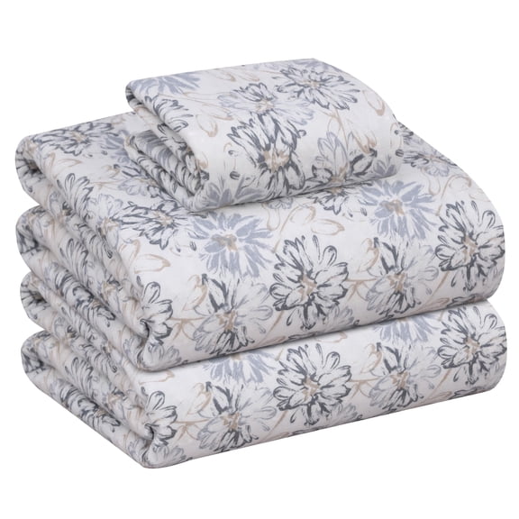 RUVANTI Flannel Sheets Twin Size - 100% Cotton Double Brushed Twin Sheets Set, Deep Pockets 16 Inches, All Seasons Breathable & Extra Soft Bed Sheets, Warm & Cozy, 3 Piece, Pacific