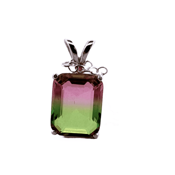 2.5ct Watermelon Tourmaline Sterling Silver Necklace
