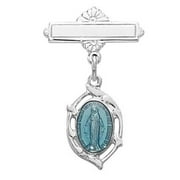 McVan 453L 0.83 x 0.7 x 0.17 in. Sterling Silver Miraculous Baby Pin - Blue