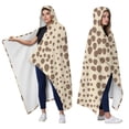 thumbnail image 2 of Wearable Blanket,Beige and Brown Of Leopard Print Hooded Wearable Flannel Blanket for Adults & Teens,Winter Poncho Shawl Wrap Cape Cozy Anti-Pill,60"x80", 2 of 5