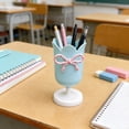 thumbnail image 6 of Tulip Pencil Holder Pen Cup for Desk with Bow Design, Cute Macaron Color Plastic Makeup Brush Holder and Desktop Organizer for Students and Office, 6 of 6