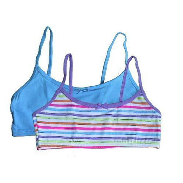 NEW Hanes Girls Sports Bras 2 Pack Size Small 1 White & 1 Blue