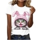 thumbnail image 1 of Camiseta de Manga Corta de las Mujeres con Cuello Redondo Y Doblado de Longitud Media, Poliéster Suave para la Moda Diaria de Primavera, Blusa Cómoda, 1 of 5