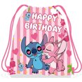 thumbnail image 5 of 5/30 piezas Disney Pink Lilo Stitch Theme Bolsa de cordón no tejida con tema Lilo & Stitch Bolsa de regalo para fiesta de cumpleaños para niño y niña Suministros para baby shower, 5 of 5