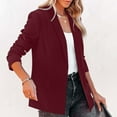 thumbnail image 3 of tklpehg Womens Blazers for Work Casual Lightweight Blazer Open Front Lapel Long Sleeve Work Office Blazer Jacket Fall Coat Long Sleeve Leisure Solid Color Overcoat Loose Outwear Red XL, 3 of 7