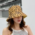 thumbnail image 5 of Reversible Beach Bucket Summer Hat Women Wide Brim UPF50+ Travel Fisherman Sun UV Protection Leopard Print Packable Cap, 5 of 9