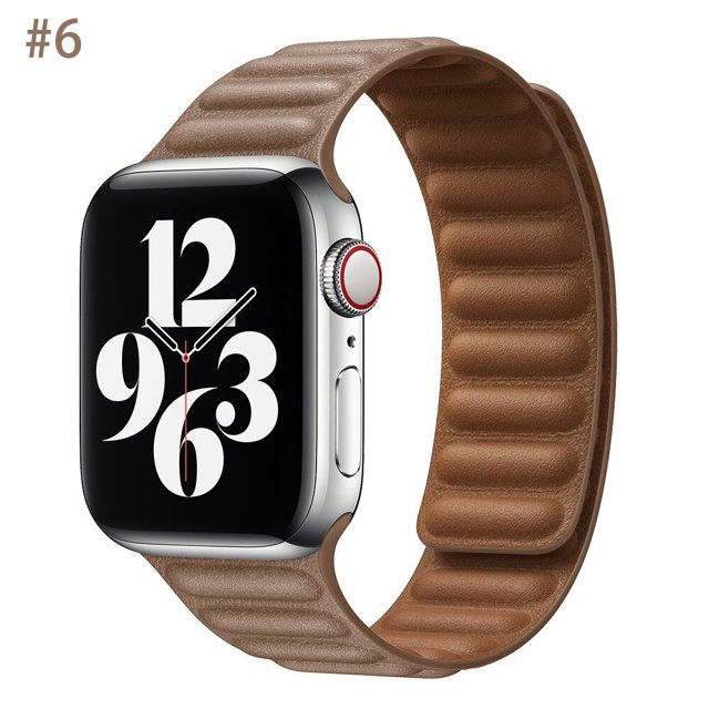 Correa de cuero para Apple Watch Ultra band 49mm 44 40MM 42mm Pulsera de bucle magnético original iWatch Series 8 7 6 SE 5 4 45MM 41mm Tan Jianjun unisex