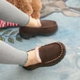 thumbnail image 2 of ​FUPPIA Boy's Slippers Boys Moccasin Slippers Memory Foam Indoor Outdoor House Shoes Brown Big Kid 2, 2 of 7