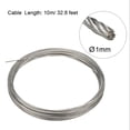 thumbnail image 2 of Uxcell 1mm Dia 10m 32.8ft Length 304 Stainless Steel Wire Rope Cable Uncoated for Hoist Pulley Wheel, 2 of 5