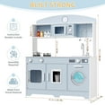 thumbnail image 7 of Hiphuta Kids Play Kitchen, Wooden Kids Kitchen Playset with Plenty of Play Features, Chef Pretend Play Set for Boys and Girls Ages 3-10, Toys Kitchen with 11 Pcs Accessories for Kids, Blue, 7 of 7