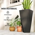 thumbnail image 7 of Indoor Outdoor Planters Set of 3 MgO Tall Planters Stackable Flower Pots with Drainage Holes for Garden, Balcony, Black, 7 of 7